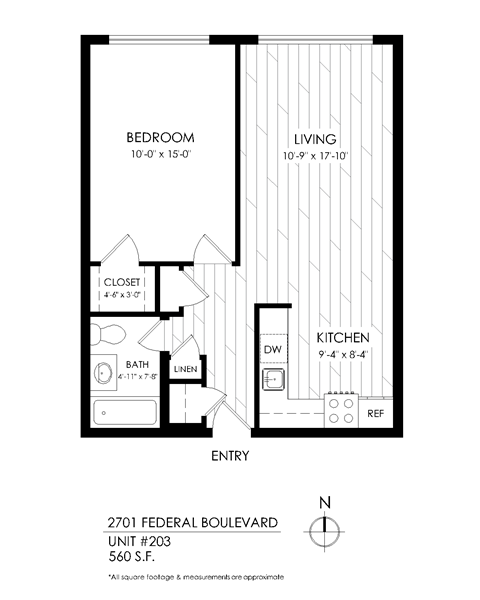 The Pines 1 Bedroom Floor Plan